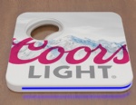 LED coaster with bottle opener
